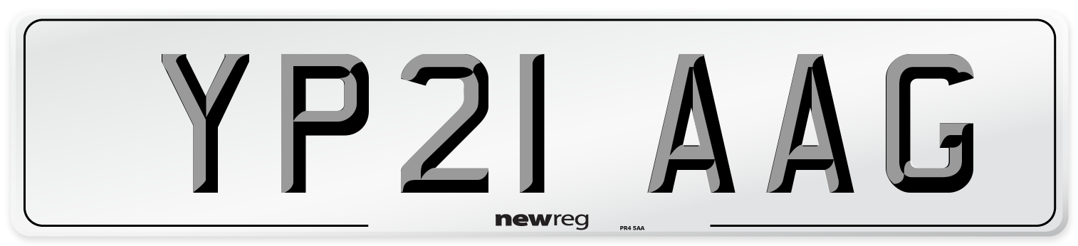 YP21 AAG Number Plate from New Reg